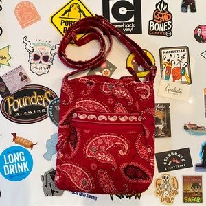 Red paisley mid sized cross body Vera Bradley
